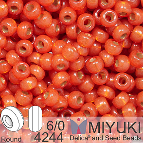 Korálky Miyuki MIX Round 6/0. Barva 4244 Duracoat Silverlined Dyed Persimmon. Balení 5g