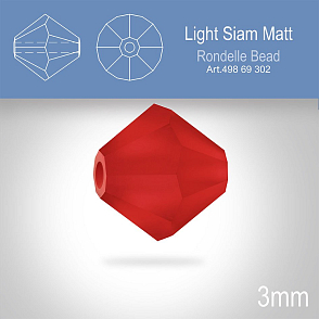 PRECIOSA Bicone (sluníčko) velikost 3mm. Barva LIGHT SIAM MATT. Balení 40ks