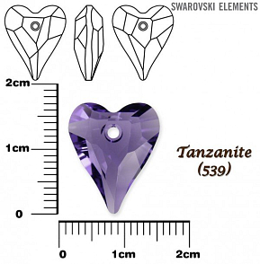 SWAROVSKI Wild Heart Pendant barva TANZANITE velikost 17mm.
