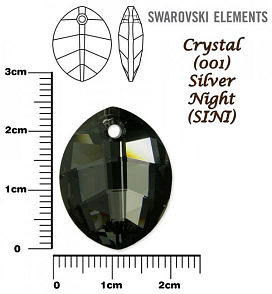 SWAROVSKI Pure Leaf Pendant barva CRYSTAL SILVER NIGHT velikost 23mm.