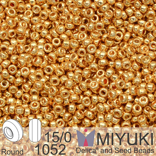 Korálky Miyuki Round 15/0. Barva 1052 Galvanized Gold . Balení 5g.