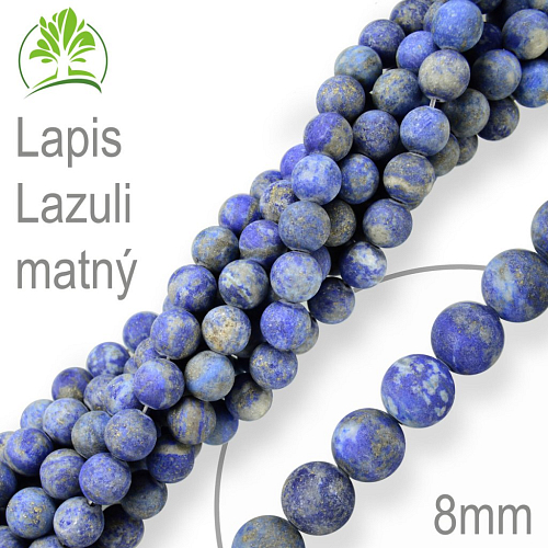 Korálky z minerálů Lapis Lazuli  matný Velikost pr.8mm. Balení 10Ks.