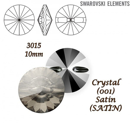 SWAROVSKI Buttons 3015 barva CRYSTAL SATIN velikost 10mm