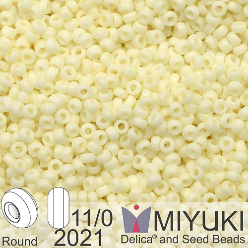 Korálky Miyuki Round 11/0. Barva 2021 Matte Opaque Cream. Balení 5g. 