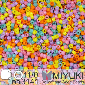 Korálky Miyuki Delica 11/0. Barva Funky Flowers Mix DB3141. Balení 5g