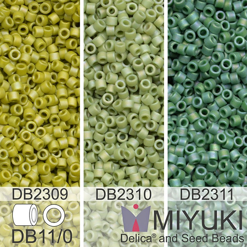 Korálky Miyuki Delica 11/0. Barevné variace č.49 DB2309, DB2310, DB2311