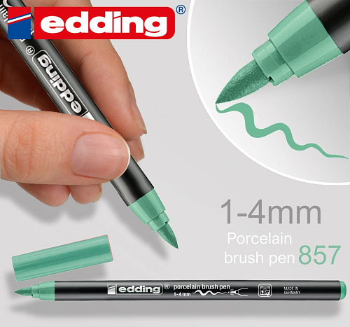 Vypalovací barva na PORCELÁN Fix (popisovač). Šířka 1-4mm odstín č.857 Nefritově/Zelená