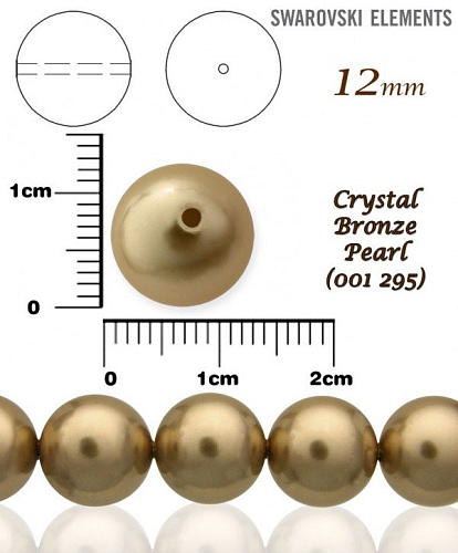 SWAROVSKI 5811 Voskované Perle barva CRYSTAL BRONZE PEARL velikost 12mm. 