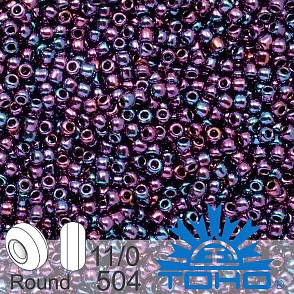 Korálky TOHO tvar ROUND (kulaté). Velikost 11/0. Barva č.504-Higher-Metallic Iris Violet . Balení 8g