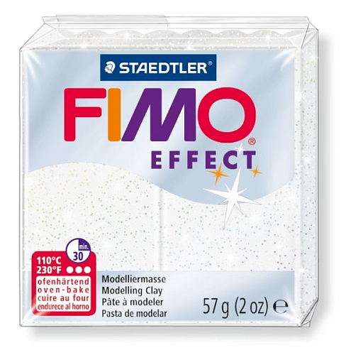 FIMO efekt č.052 bílá se třpytkami 57g