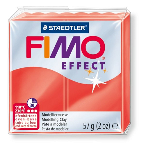 FIMO efekt č.204 transparentní červená 57g