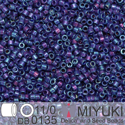 Korálky Miyuki Delica 11/0. Barva Opaque Eggplant Luster DB0135. Balení 5g.