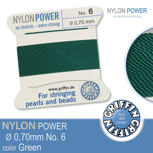 NYLON Power velmi pevná nit GRIFFIN síla nitě 0,70mm barva Green