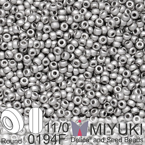 Korálky Miyuki Round 11/0. Barva 0194F Matte Palladium Plated. Balení 3g.