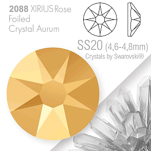 SWAROVSKI  XIRIUS Rose 2088 Foiled. Barva Crystal Aurum velikost SS20 (4,6-4,8mm). Balení 15Ks.