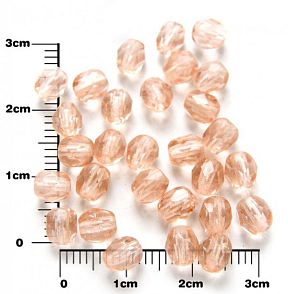 Broušené korálky růžové průhledné 7011 pr. 5 mm 80ks v sáčku.