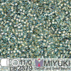 Korálky Miyuki Delica 11/0. Barva Inside Dyed Eucalyptus DB2379. Balení 5g.