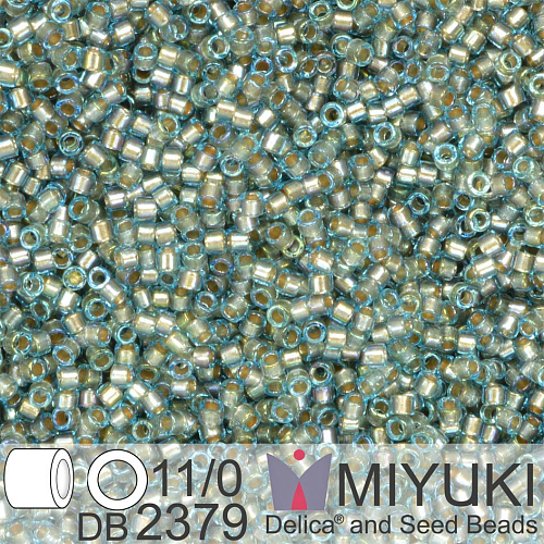 Korálky Miyuki Delica 11/0. Barva Inside Dyed Eucalyptus DB2379. Balení 5g.