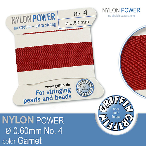 NYLON Power velmi pevná nit GRIFFIN síla nitě 0,60mm barva Garnet