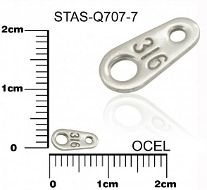 Koncovka  CHIRURGICKÁ OCEL ozn.-STAS-Q707-7.  velikost 8x4mm.