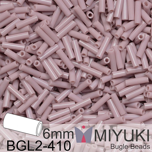 Korálky Miyuki Bugle Bead 6mm. Barva BGL2-410 Opaque Mauve. Balení 10g.