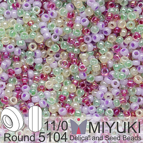 Korálky Miyuki Round 11/0. Barva Ceylon happy flower Mix 5104. Balení 5g.