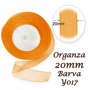 ORGANZA stuha šířka 20mm. Číslo Y017 barva ORANŽOVÁ. 