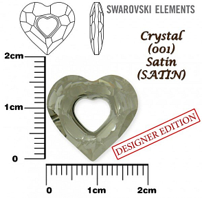 SWAROVSKI 6262 Miss U Heart barva CRYSTAL SATIN velikost 17mm.