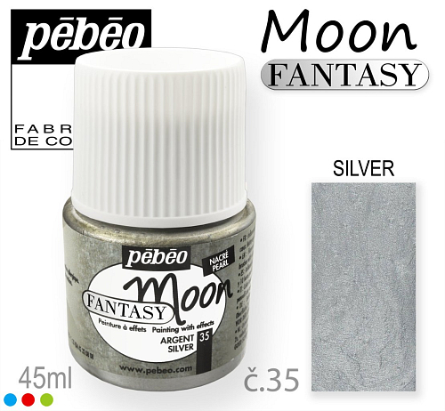 Barva na Šperky MOON Fantasy Pébéo . barva č. 35 SILVER. Balení 45ml. 