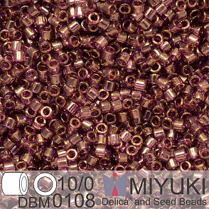 Korálky Miyuki Delica 10/0. Barva Cinnamon Gold Luster DBM0108. Balení 5g.
