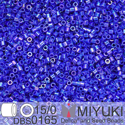 Korálky Miyuki Delica 15/0. Barva DBS 0165 Opaque Cobalt AB. Balení 2g.