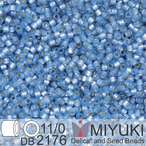 Korálky Miyuki Delica 11/0. Barva  Duracoat Semi-Frosted Silverlined Dyed Light Bayberry DB2176. Balení 5g.