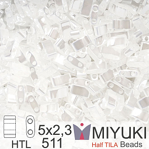 Korálky Miyuki Half Tila. Barva Crystal Ceylon HTL 511 Balení 3g