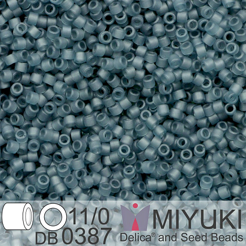 Korálky Miyuki Delica 11/0. Barva Matte Transparent Montana Luster DB0387. Balení 5g