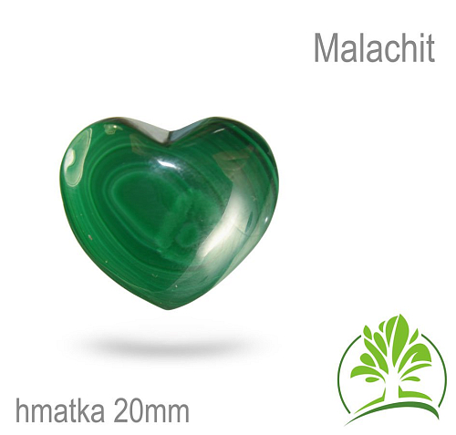 Minerály HMATKY tvar Srdce velikost 20mm Malachit