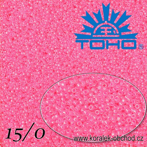 Korálky TOHO tvar ROUND (kulaté). Velikost 15/0. Barva č. 910-Ceylon Hot Pink . Balení 5g.