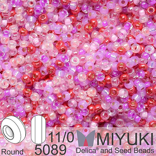 Korálky Miyuki Round 11/0. Barva Candy-Floss Mix 5089 Balení 5g.