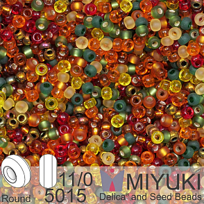 Korálky Miyuki Round 11/0. Barva Mix - Autumn 5015. Balení 5g.
