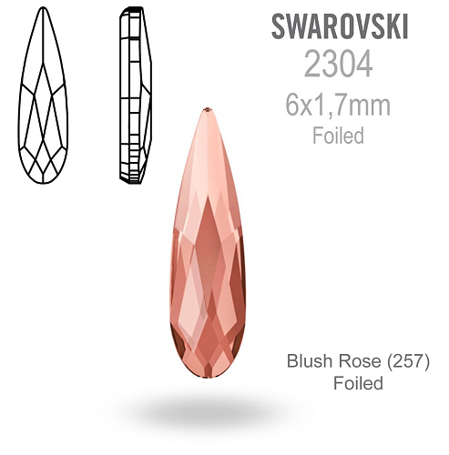 Swarovski 2304 Raindrop 6x1,7mm Blush Rose