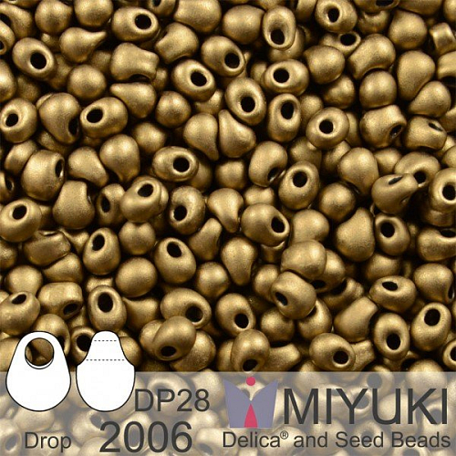 Korálky Miyuki Drop 2,8mm. Barva 2006 Matte Met Dk Bronze. Balení 5g