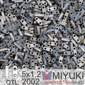 Korálky Miyuki QuarterTila. Barva Matte Metallic Silver Gray QTL 2002 Balení 3g