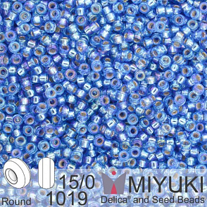 Korálky Miyuki Round 15/0. Barva 1019 S/L Sapphire AB. Balení 5g