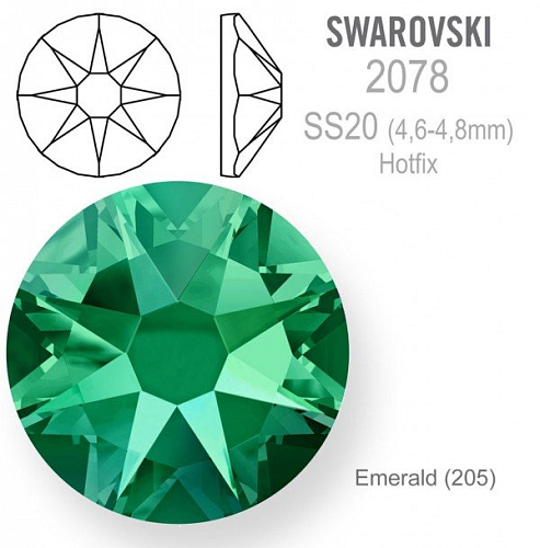 SWAROVSKI xirius rose HOTFIX 2078 velikost SS20 barva Emerald  