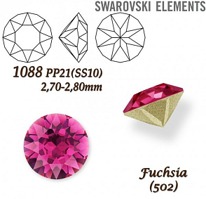 SWAROVSKI ELEMENTS 1088 XIRIUS Chaton PP21 (SS10)  2,70-2,80mm barva FUCHSIA (502). 