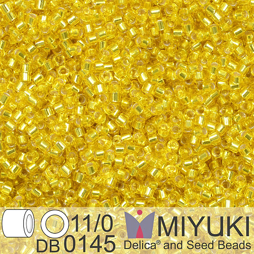Korálky Miyuki Delica 11/0. Barva S/L Yellow DB0145. Balení 5g.