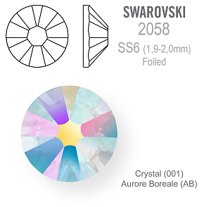 SWAROVSKI FOILED velikost SS6 barva CRYSTAL AURORE BOREALE