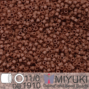 Korálky Miyuki Delica 11/0. Barva Matte Opaque Espresso DB1910. Balení 5g