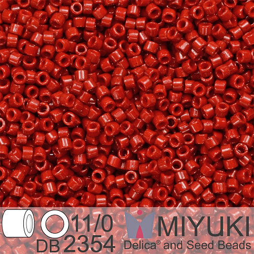 Korálky Miyuki Delica 11/0. Barva Duracoat Opaque Dyed Shanghai Red DB2354. Balení 5g