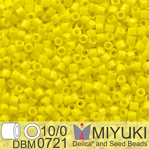 Korálky Miyuki Delica 10/0. Barva Op Yellow DBM0721. Balení 5g.