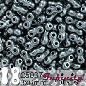 Korálky INFINITY velikost 3x6mm. Barva 25037 voskovaná HEMATITOVÁ. Balení 10g